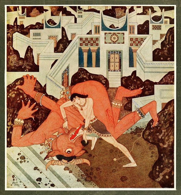 Edmund Dulac - Tanglewood Tales 12 Tezej in Minotaver