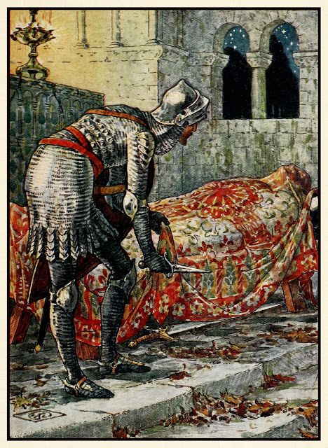 Kralj Artur - Walter Crane 4 Sir Lancelot v kapeli Perilous.