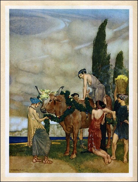 Grška mitologija 2 - ilustriral William Russell Flint 2 Evropa in bik