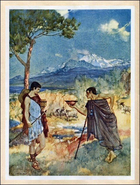 Grška mitologija 2 - ilustriral William Russell Flint 11 WilliamRussellFlint Ocritus 6