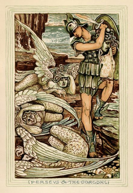 Grška mitologija - Walter Crane 4 Perzej in Gorgone